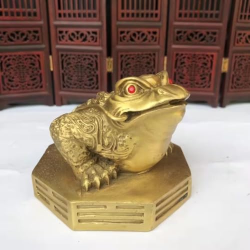 Julrybox Feng Shui Money Frog Brass Statue 3 Legs