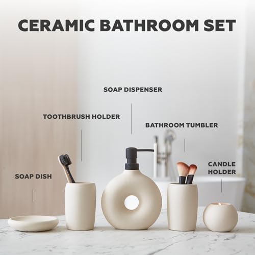 Terramoza Ceramic Bathroom Accessory Set 5 Pcs