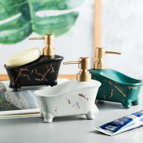 Liquid Ceramic Marble Pattern Soap Dispenser 2 in 1