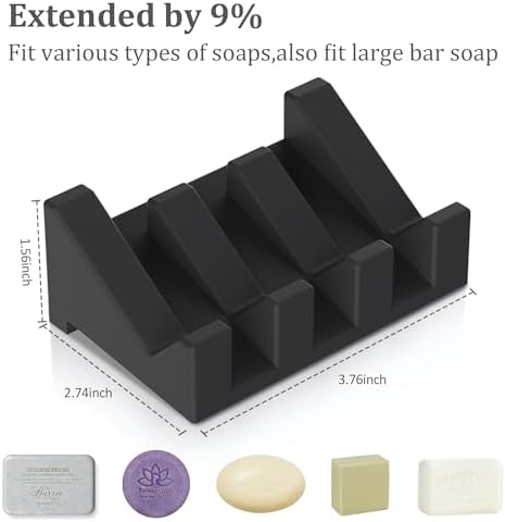EGWON 3-Pack Silicone Self-Draining Soap Holder Set