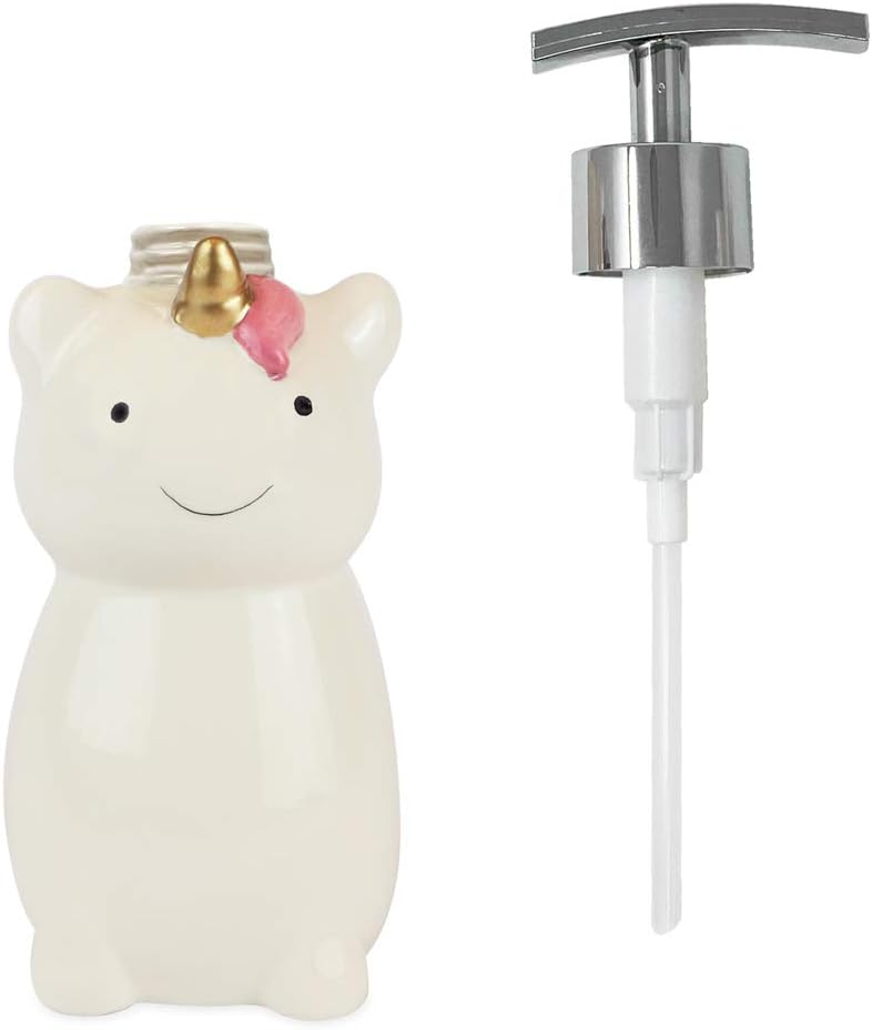 Isaac Jacobs White Ceramic Unicorn Soap Dispenser