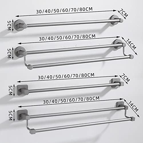BOCbco 30Cm Grey Towel Rail Wall Mounted