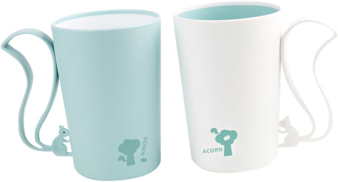 Amosfun 2pcs Squirrel Water Cup with Handle for Home and Travel