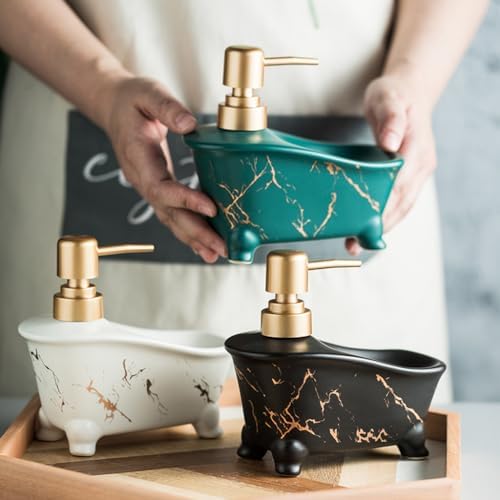 Liquid Ceramic Marble Pattern Soap Dispenser 2 in 1