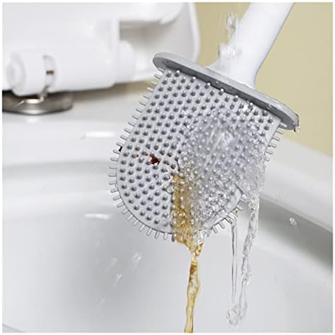 Silicone Toilet Brush Holder Set with Non-Slip Handle