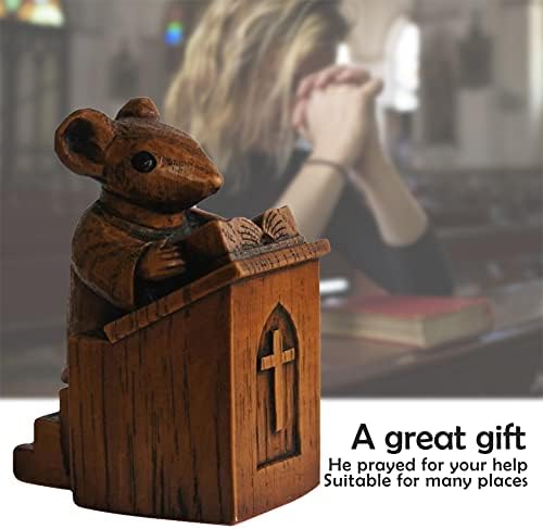 GAIBIJA Yuhoo Church Mouse Statue 10 Inch Wooden Sculpture