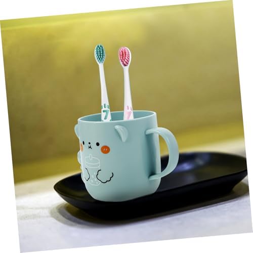 2Pcs Cute Bear Design Reusable Plastic Tumblers for Toothbrush