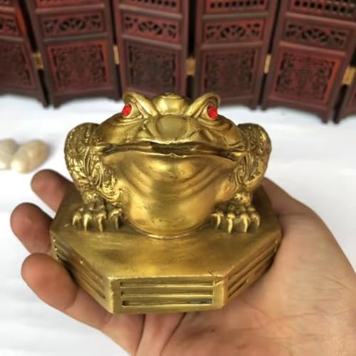 Julrybox Feng Shui Money Frog Brass Statue 3 Legs