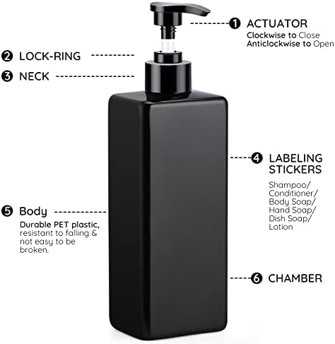 Segbeauty 4 Pack Lotion Dispensers with Labels 1