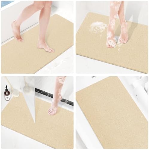 SoftDuo Non-Slip Shower Mat 36x16 Inch PVC Loofah