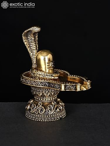 Exotic India Small Superfine Shiva Linga Brass Statue 1