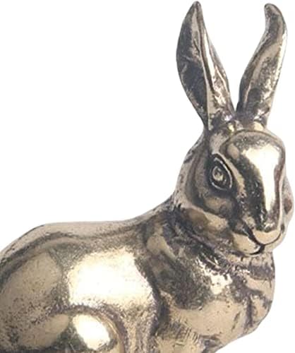Joylern Brass Miniature Rabbit Statue Desk Decor