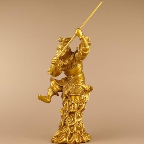 Chinese Brass Monkey King Statue Wukong Figurine Decor