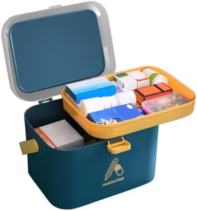 Portable Medicine Cabinet with Lock and Handle