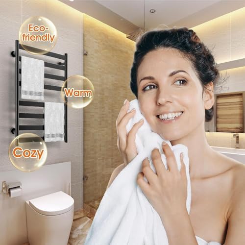 Poloma Paraheeter Towel Warmer with LED Display and Timer Matt Black
