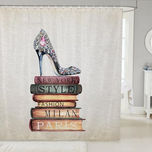 Diamond Designer Shoes Shower Curtain Set