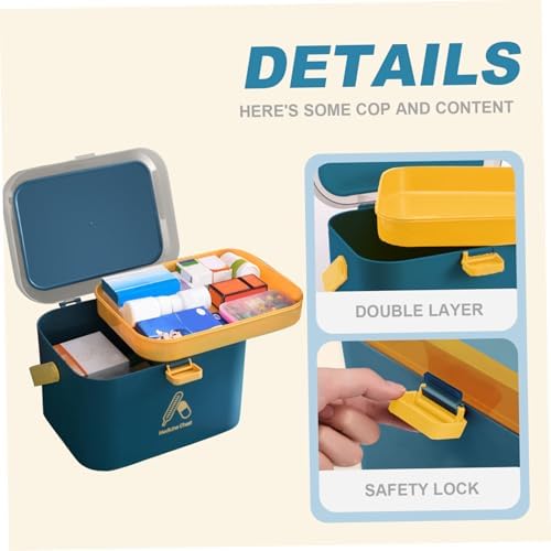 Portable Medicine Cabinet with Lock and Handle