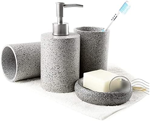 INKTUS 4-Piece Resin Bathroom Dispenser Set 1
