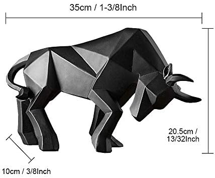 ASNOMY Black Bull Polyresin Statue Home Decor