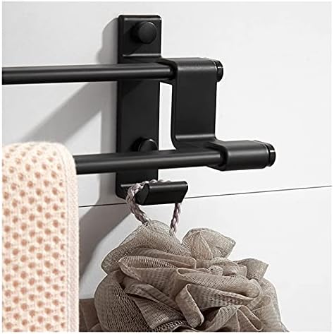 ALDEPO 3-Tier Matte Black Towel Rack Wall Mount