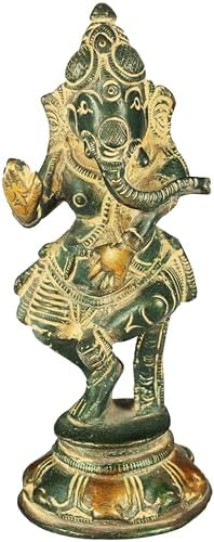 Dancing Ganesha Brass Statue 4 Inch