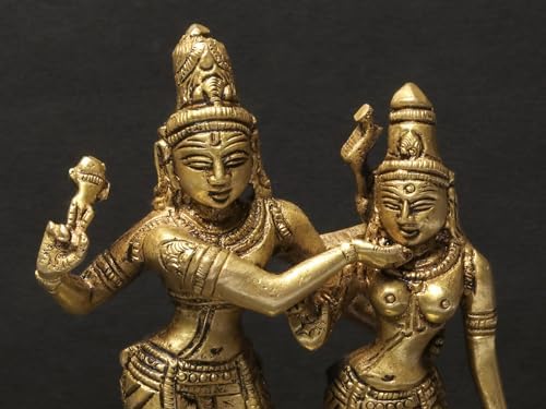 5-Inch Dancing Lord Shiva Parvati Brass Statue
