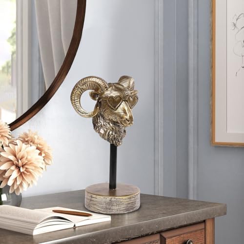 Handcrafted Resin Bighorn Sculpture - Modern Home Decor 1