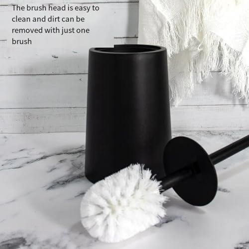 Detachable Toilet Brush with Holder - Black and Grey