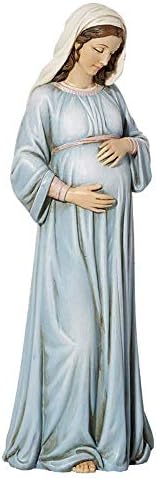 Inspirational Catholic Figurine - Mary Mother of God Sculpted Resin Statue 8 Inch