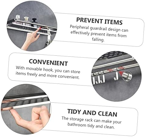 LIFKOME Bathroom Storage Rack with Movable Hooks
