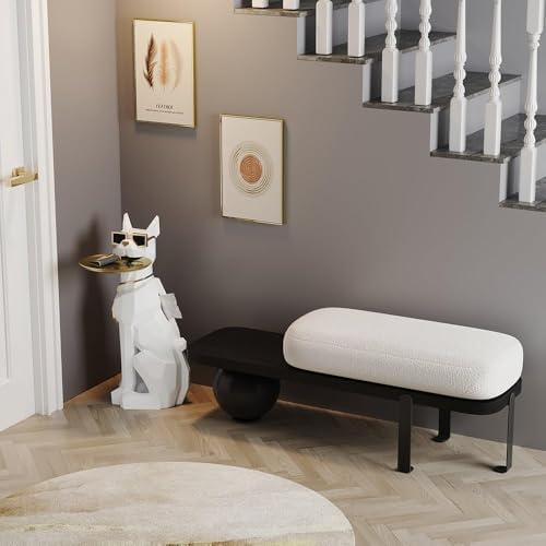 Homary Modern Resin Dog Sculpture with Movable Tray