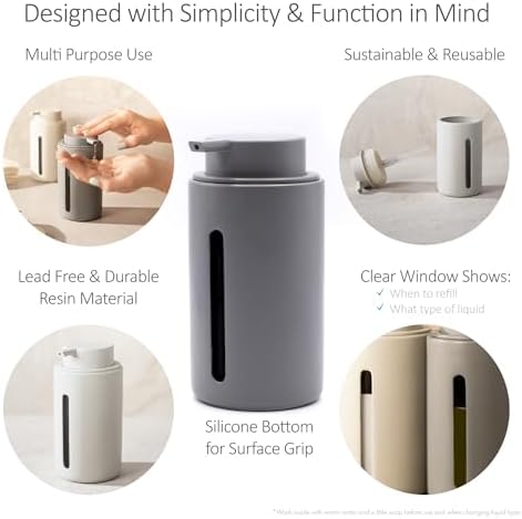 Gray Soap or Lotion Dispenser with Display Window