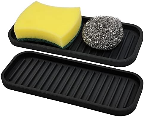 Gosmol Silicone Sponge Holder 2 Pack - Counter Organizer and Dish Caddy