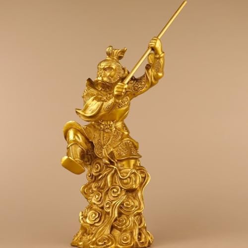 Chinese Brass Monkey King Statue Wukong Figurine Decor