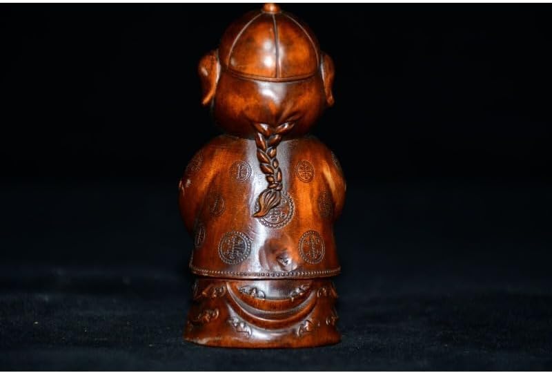 LimpaC Handmade Boxwood Pig Statue Decor