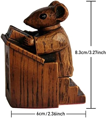 GAIBIJA Yuhoo Church Mouse Statue 10 Inch Wooden Sculpture