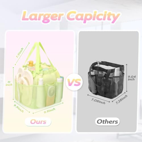 Famichan Mesh Shower Caddy Portable with Drawstring - Green