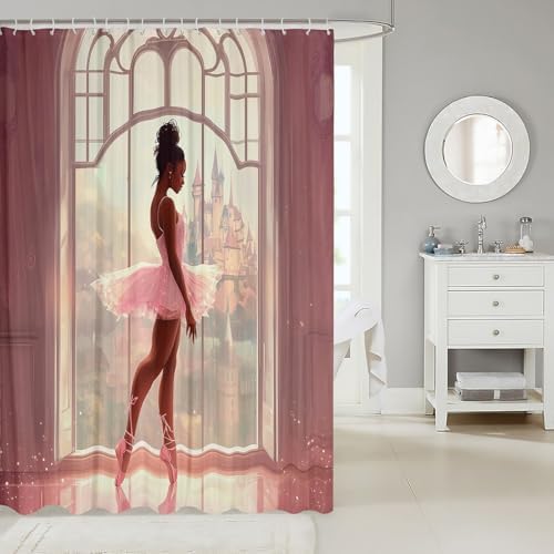 Erosebridal Princess Castle Shower Curtain Set 72x72