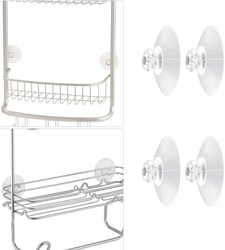 KPPTYTY Shower Caddy Suction Cups 2 Inch Clear 4PCS Universal Fit