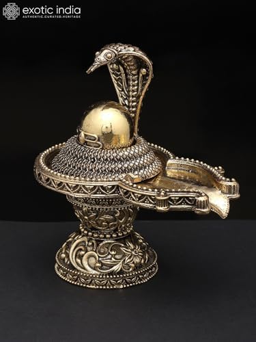 Exotic India Small Superfine Shiva Linga Brass Statue