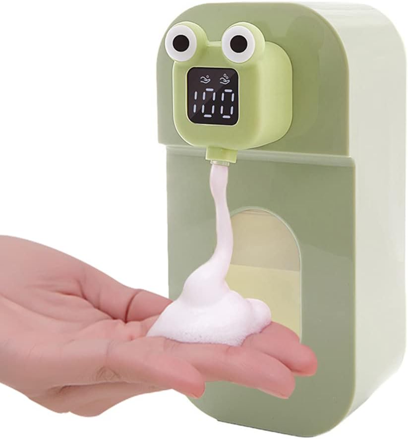 AMYESE Automatic Foaming Soap Dispenser - Wall Mount Green Frog Kids Hand-Free