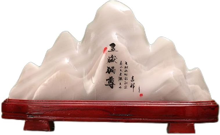Usoway White Marble Snowflake Rock Sculpture for Home Decor
