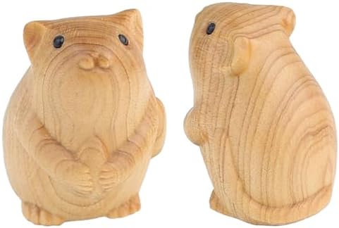 Cute Miniature Wooden Mouse Statue - 12 Zodiac Collection