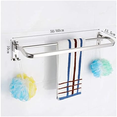 ALDEPO Towel Rail Shelf - 50Cm Wall Mounted Stainless Steel Towel Rack