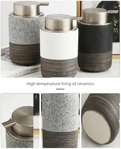 Ceramic Foaming Hand Soap Dispenser with Easy-to-Press Pump White