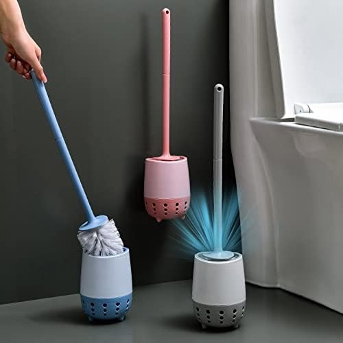 Toilet Brush Set with Long Handle and Hanging Design