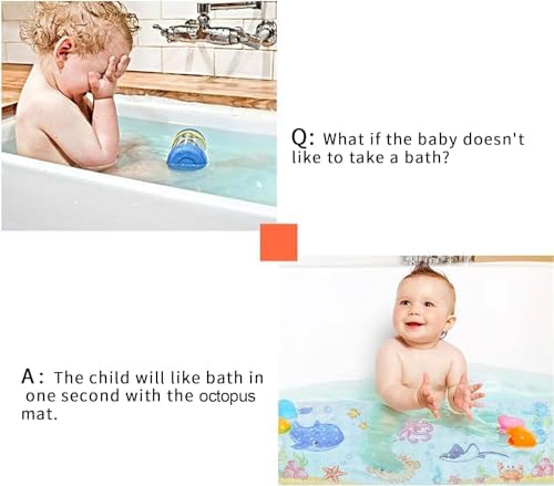 Secopad Kids Bath Mat Non Slip Pink Octopus 40x16