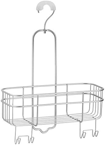 iDesign Euro Metal Hanging Shower Caddy with Swivel Hook Silver