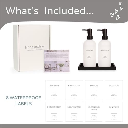 ShatterFree Soap Dispenser Set - 16 oz PET Plastic with Pump Tray