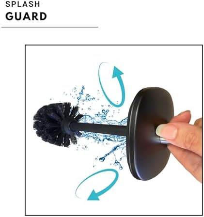 EVIDECO Square Metal Toilet Brush with Holder - Black